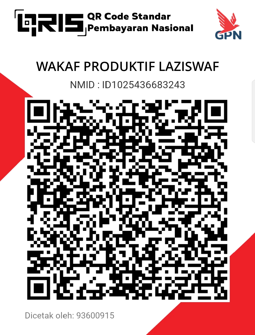 Barcode Pembayaran Wakaf